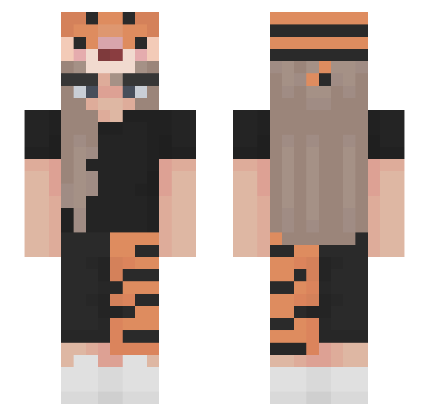 Tegridy4 Minecraft skin, front and back view