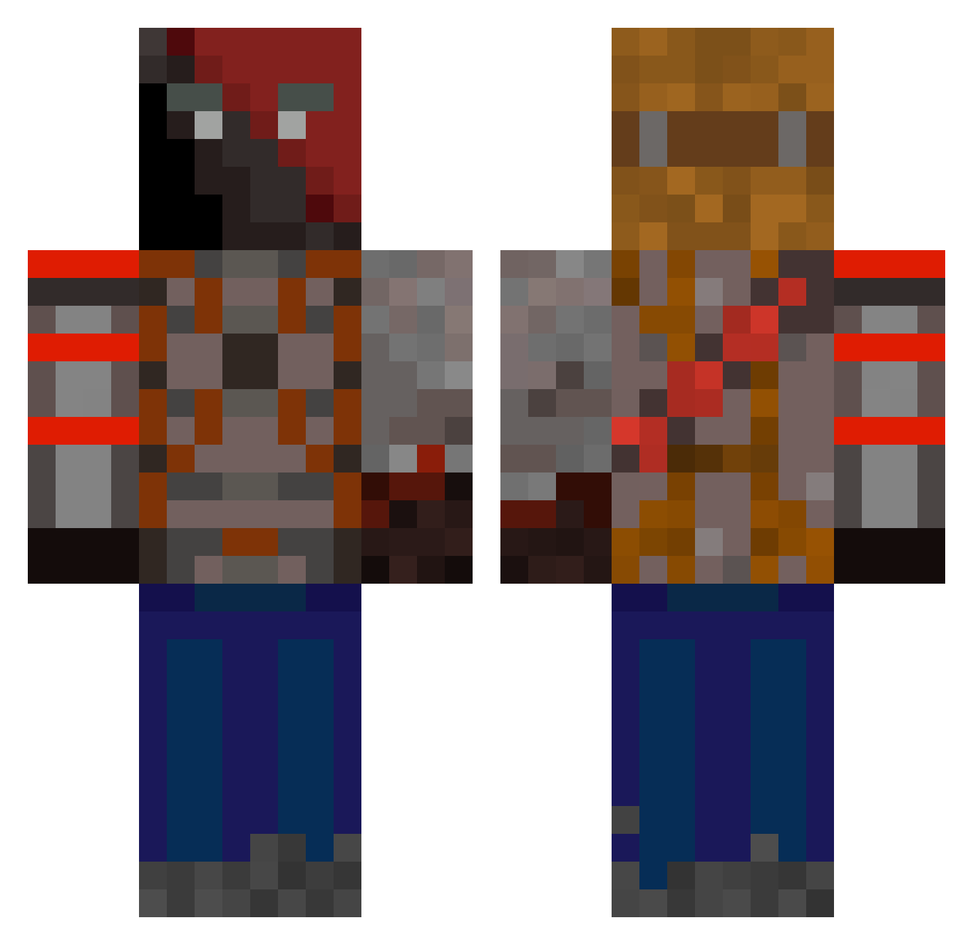 GamingPro705 Minecraft skin, front and back view