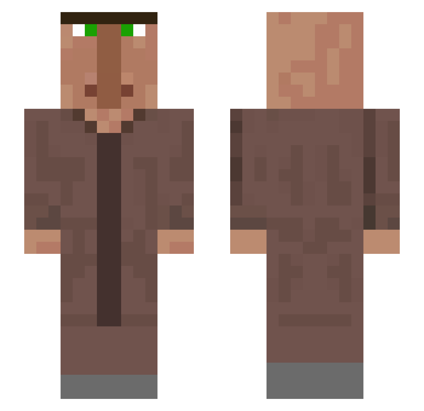 Spirgaloika Minecraft skin, front and back view