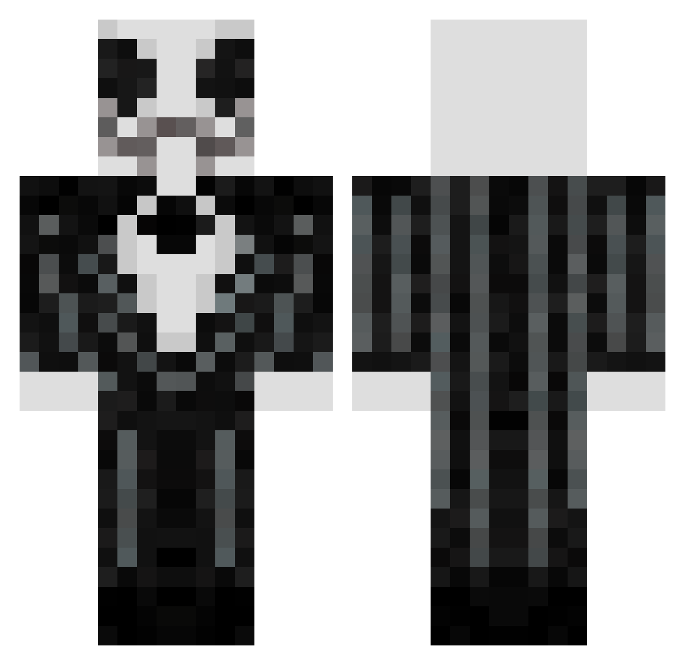 Affidavit Minecraft skin, front and back view