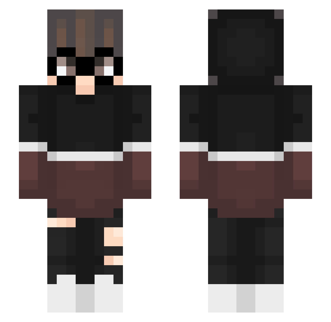 Trasing Minecraft skin, front and back view