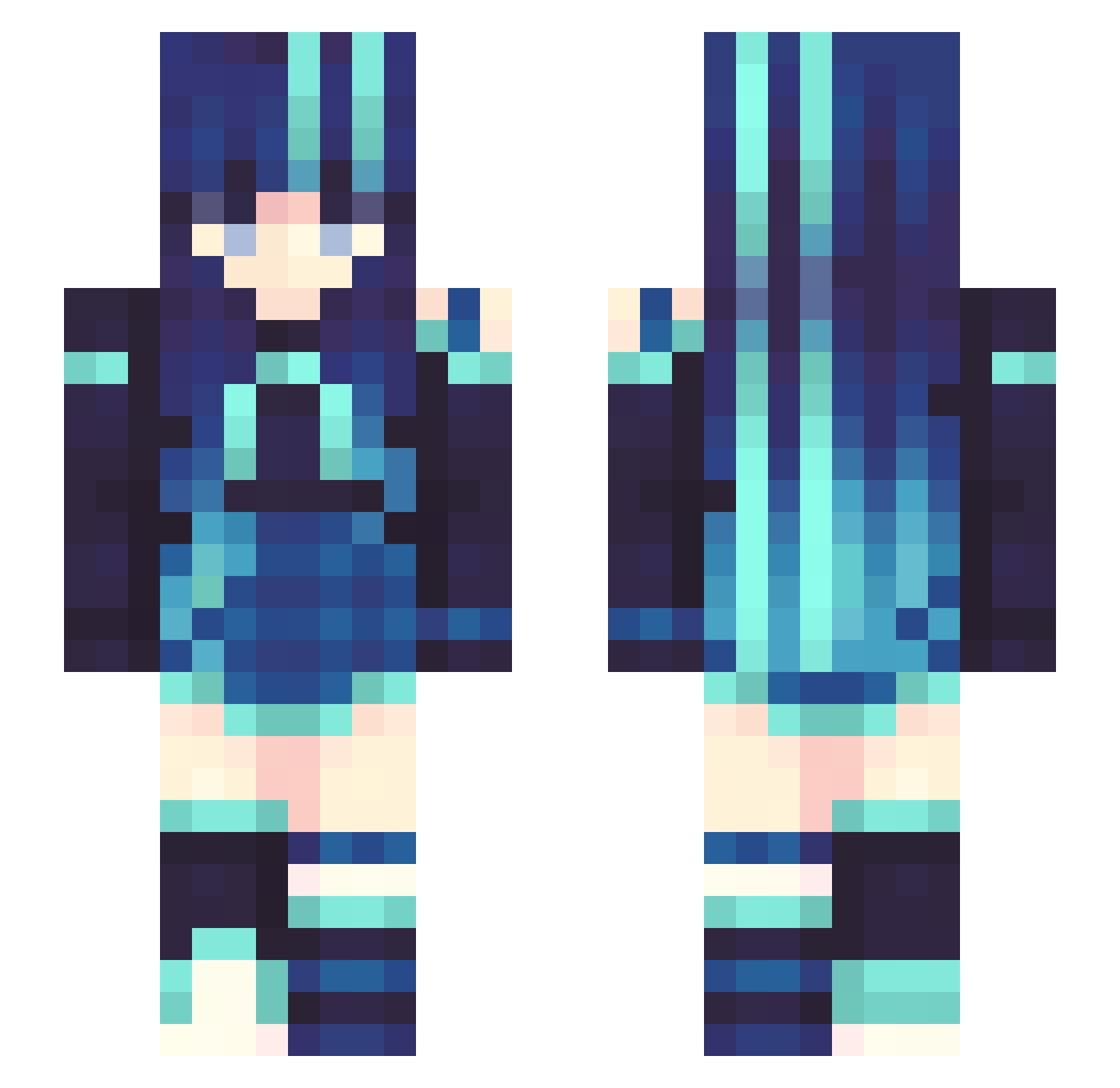 Jln_Ggg Minecraft skin, front and back view