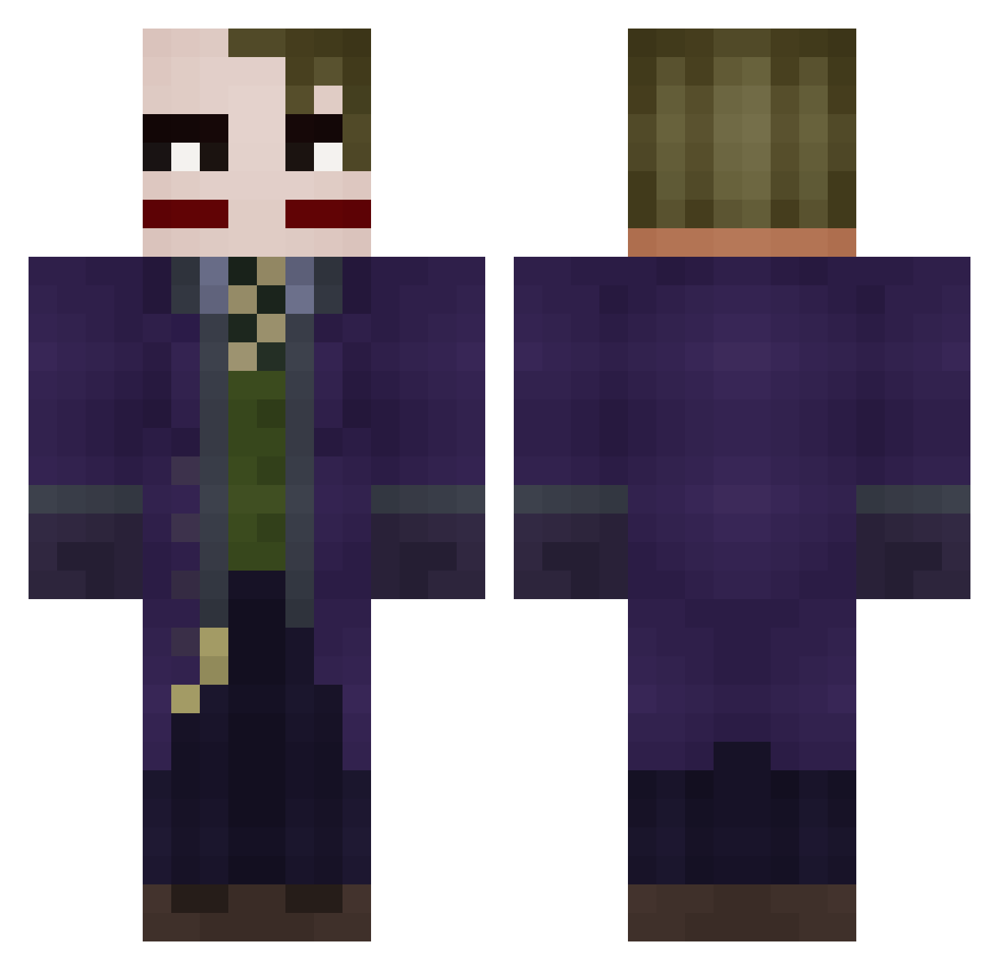 Purge0n Minecraft skin, front and back view