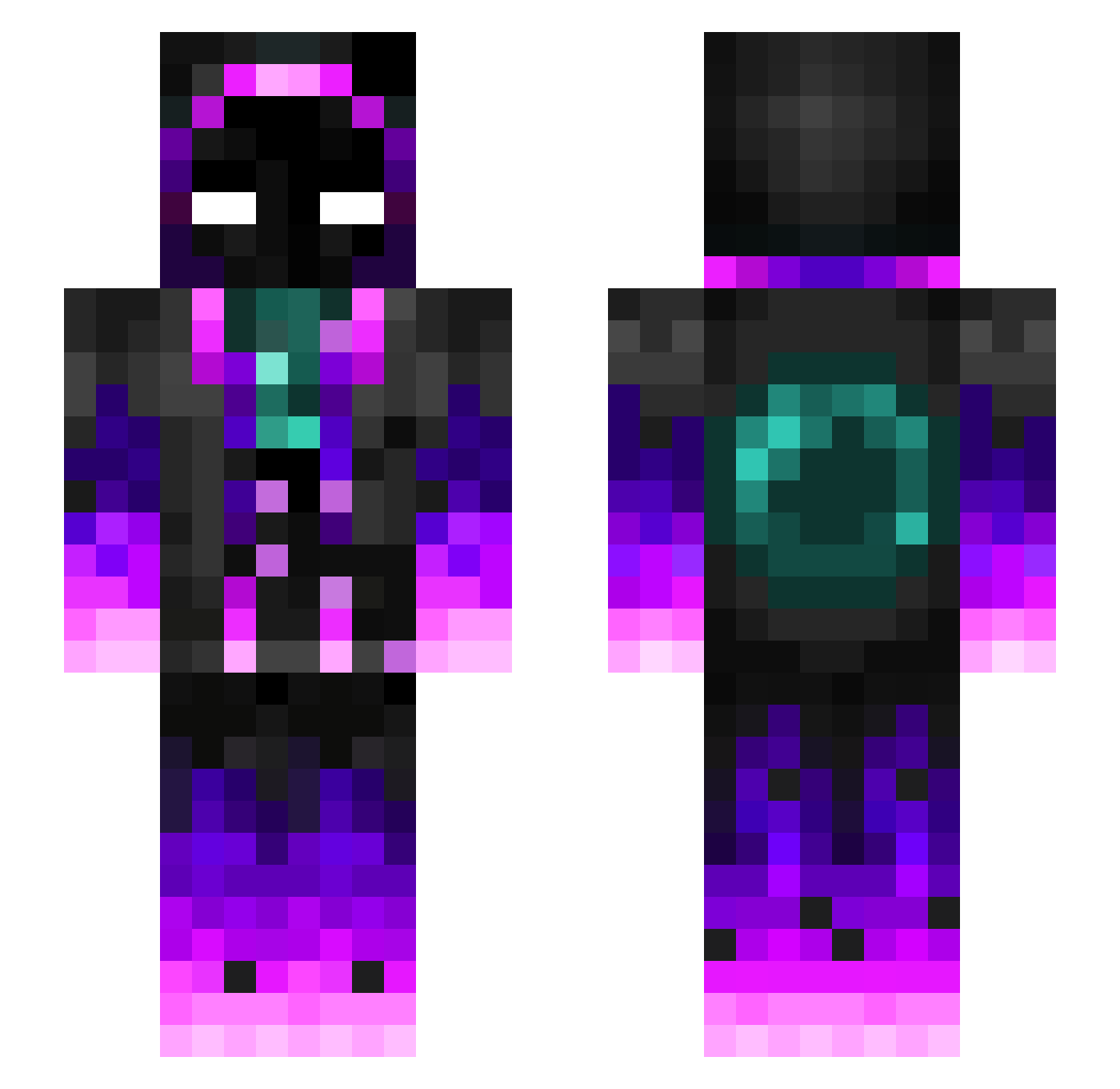 Mr_Bullet Minecraft skin, front and back view