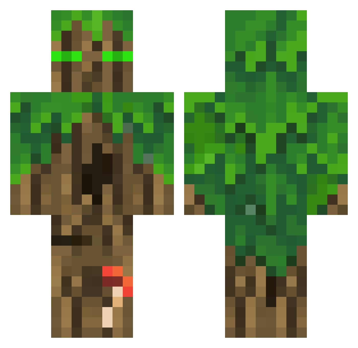 arboll2 Minecraft skin, front and back view