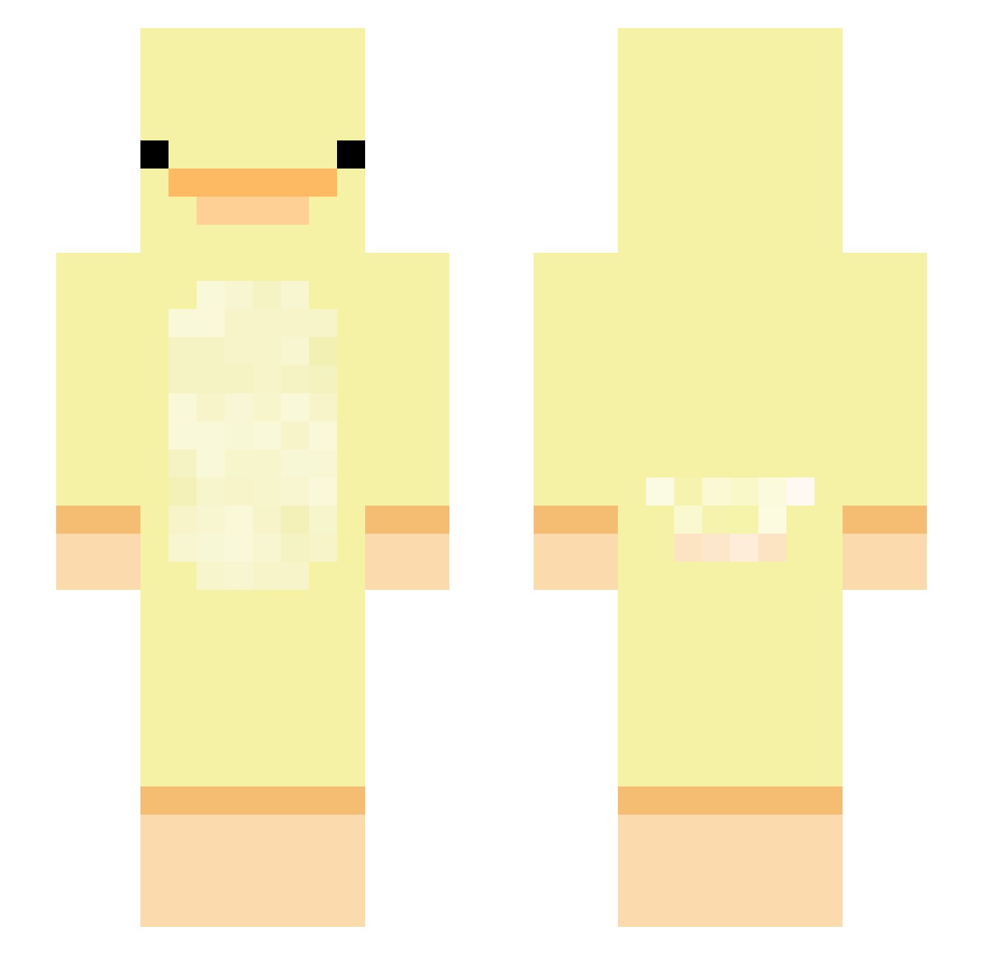 whytef Minecraft skin, front and back view