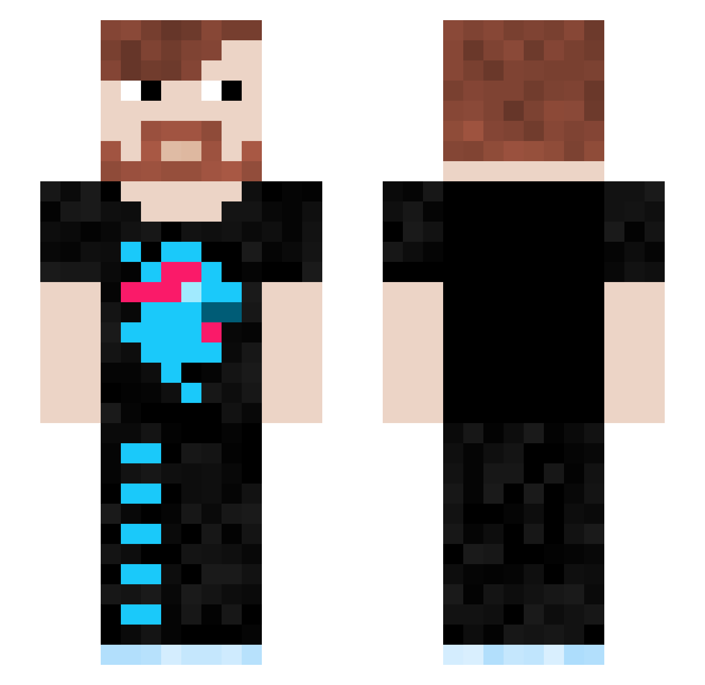 Doomtimer Minecraft skin, front and back view