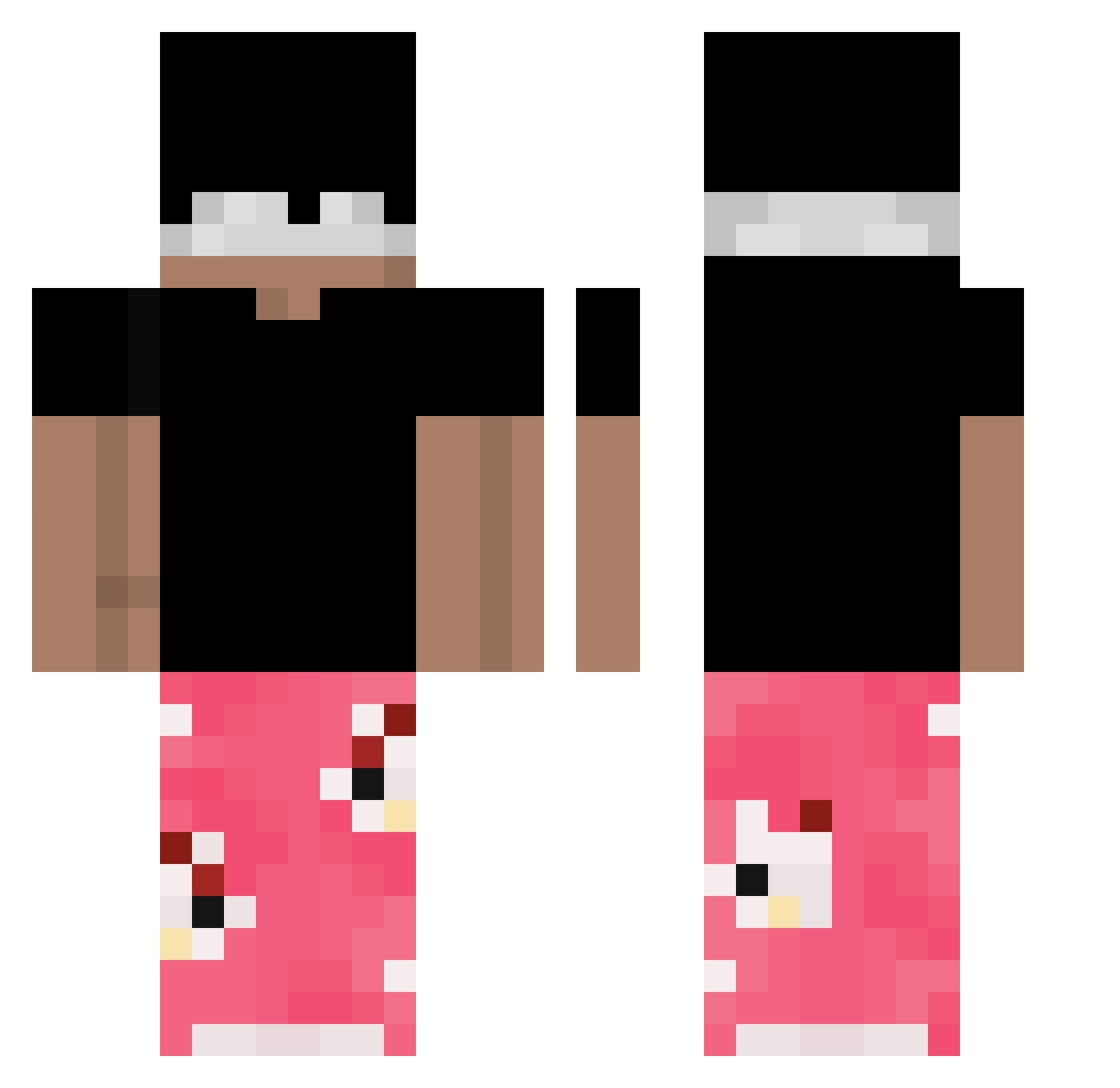 Vergifteter Minecraft skin, front and back view