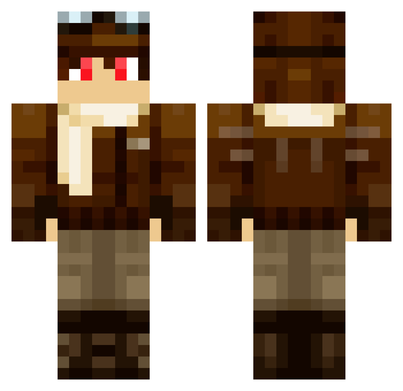 Santu2811 Minecraft skin, front and back view