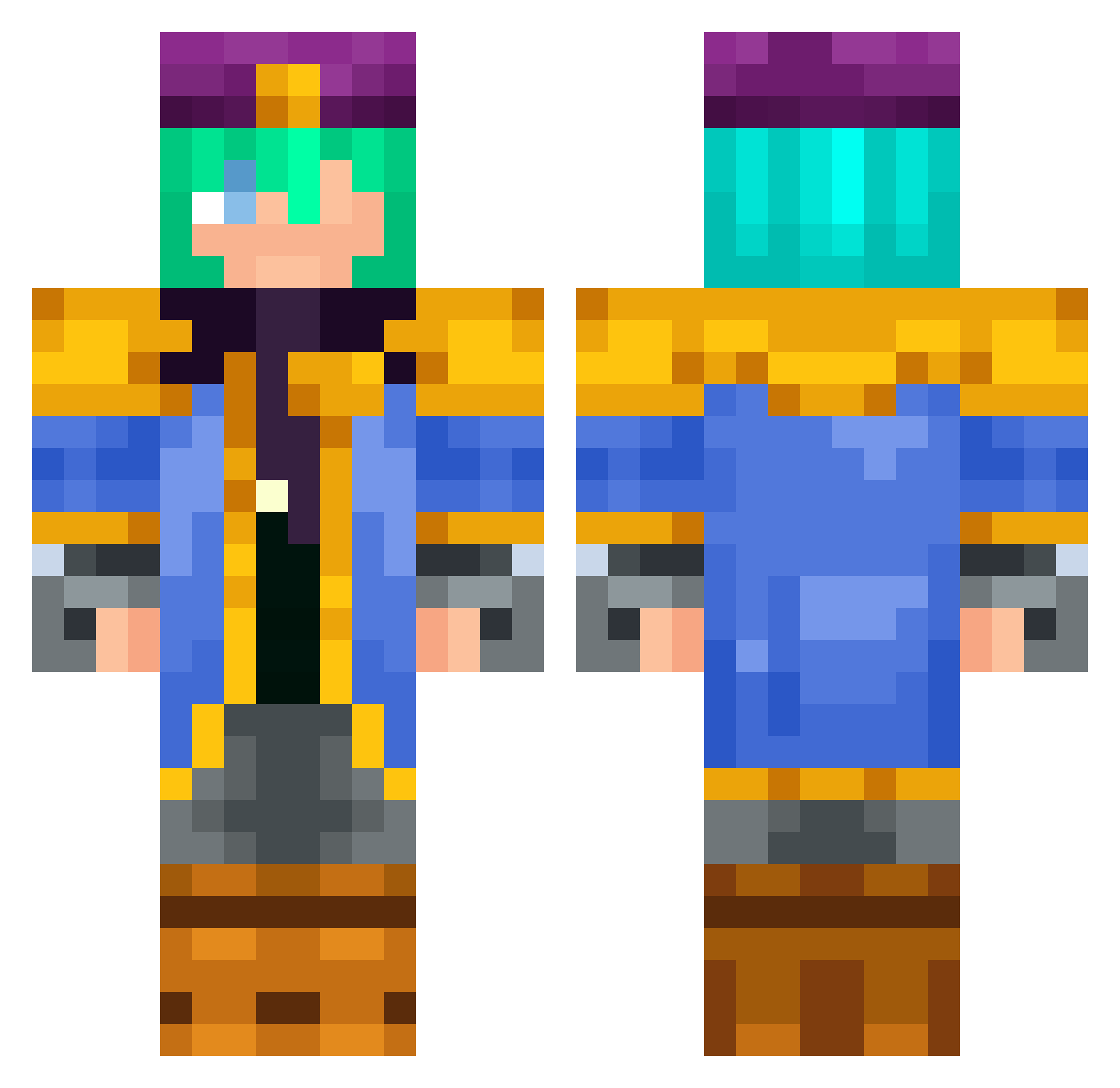 Sticky_Piston872 Minecraft skin, front and back view