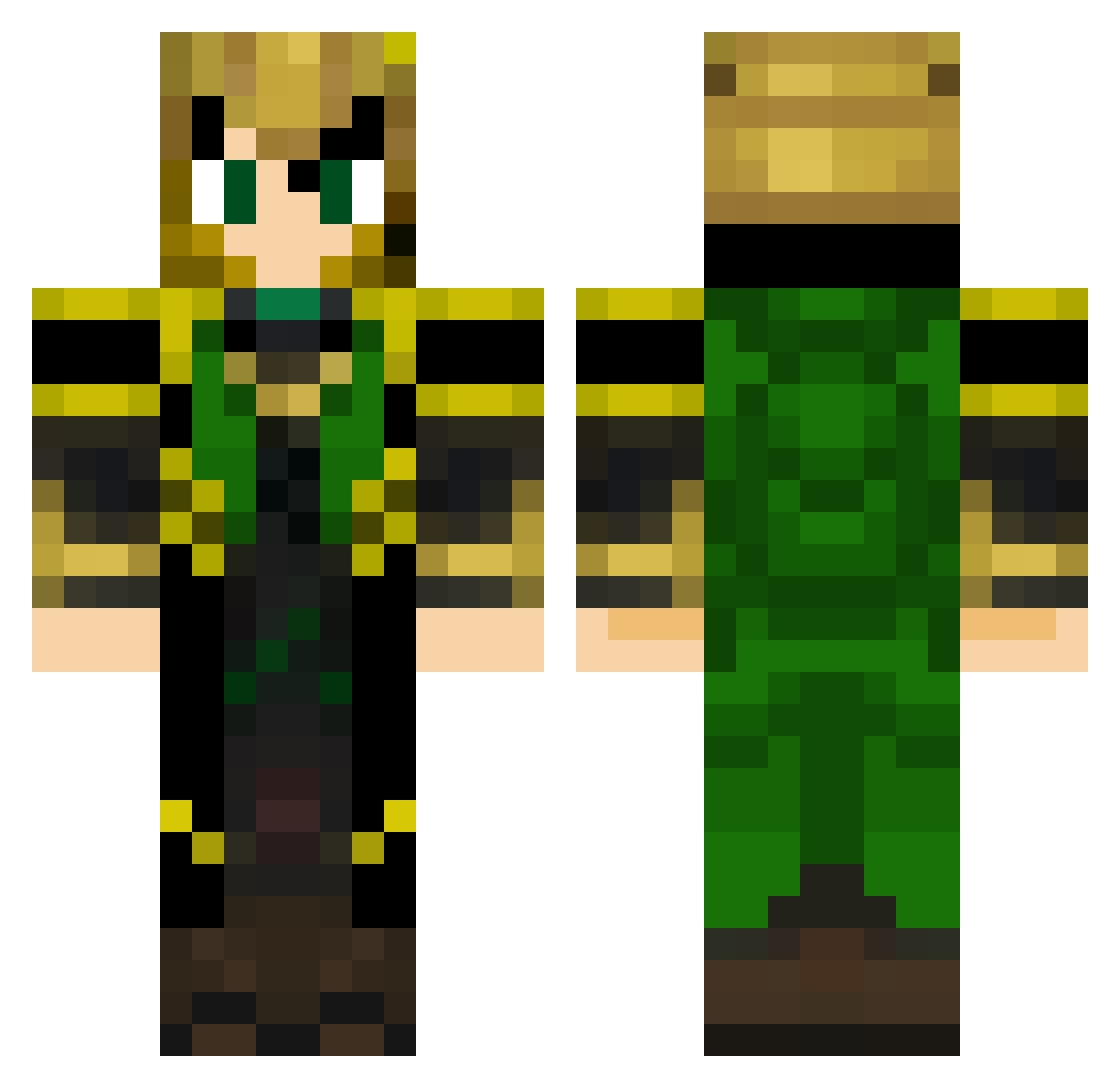 GumptiousLeader Minecraft skin, front and back view
