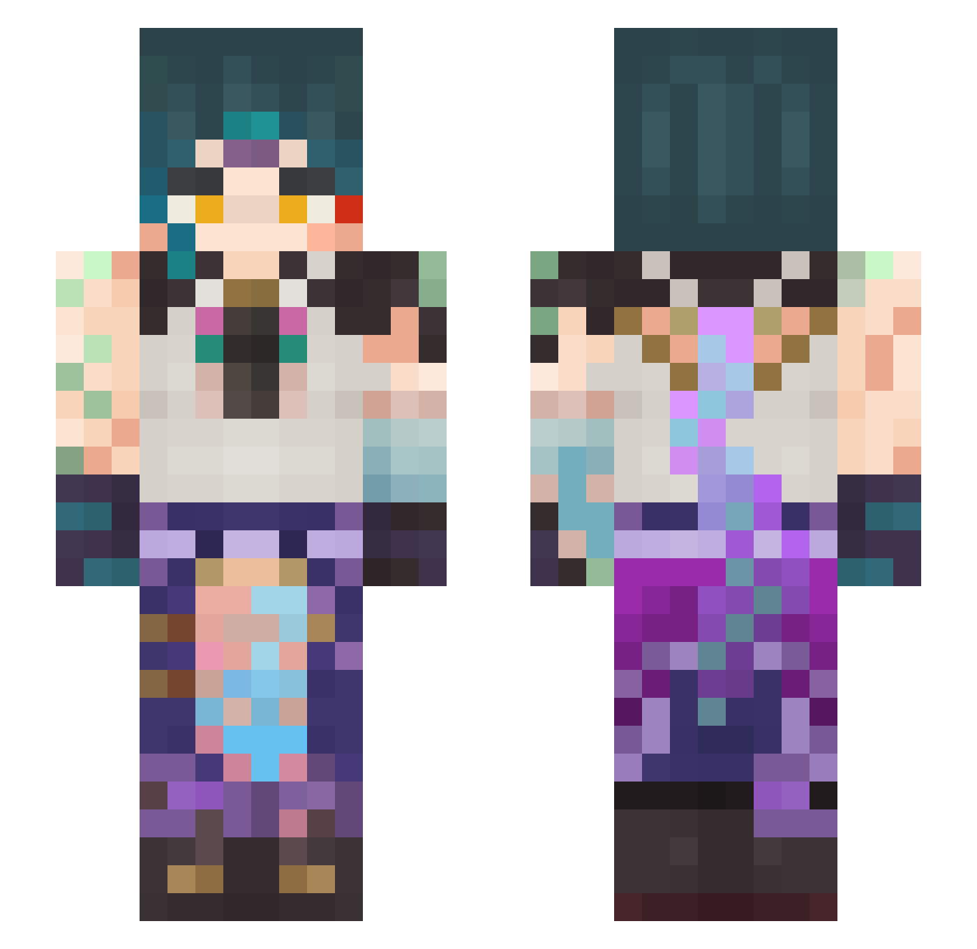 clancy_izu Minecraft skin, front and back view