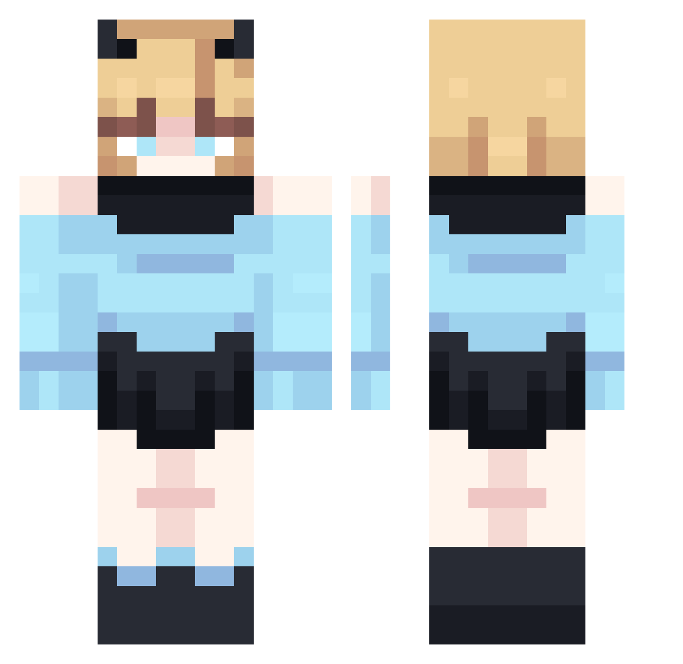 ChocMaxibon Minecraft skin, front and back view
