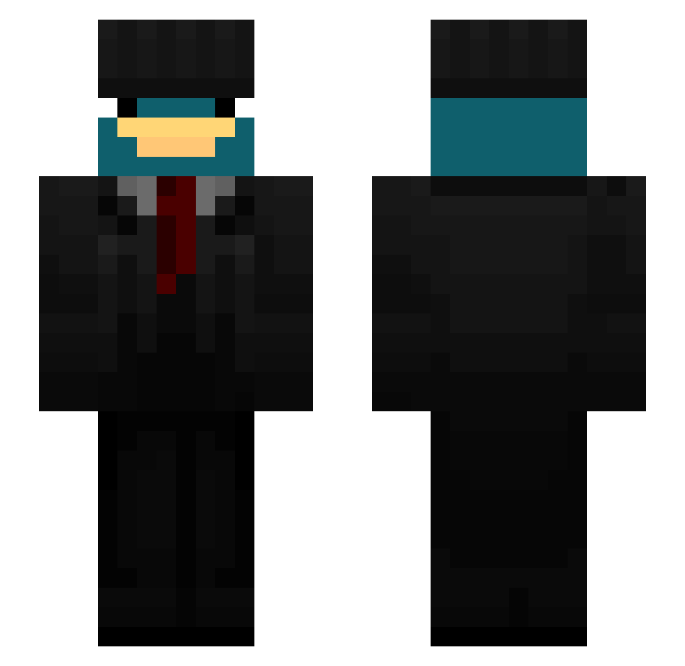 ntpg Minecraft skin, front and back view