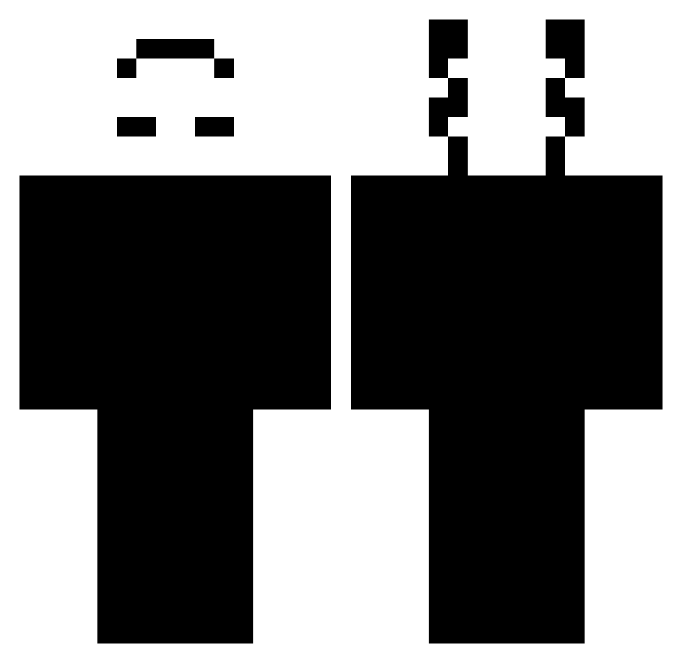 yMau Minecraft skin, front and back view