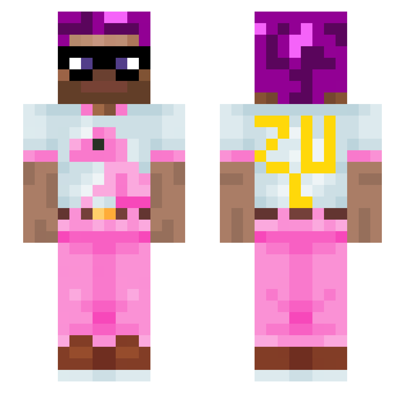 bekawopur Minecraft skin, front and back view