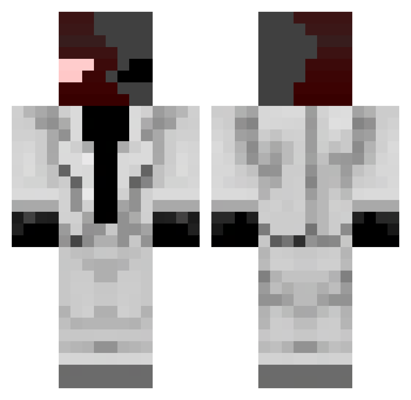 Glass_Consumist Minecraft skin, front and back view