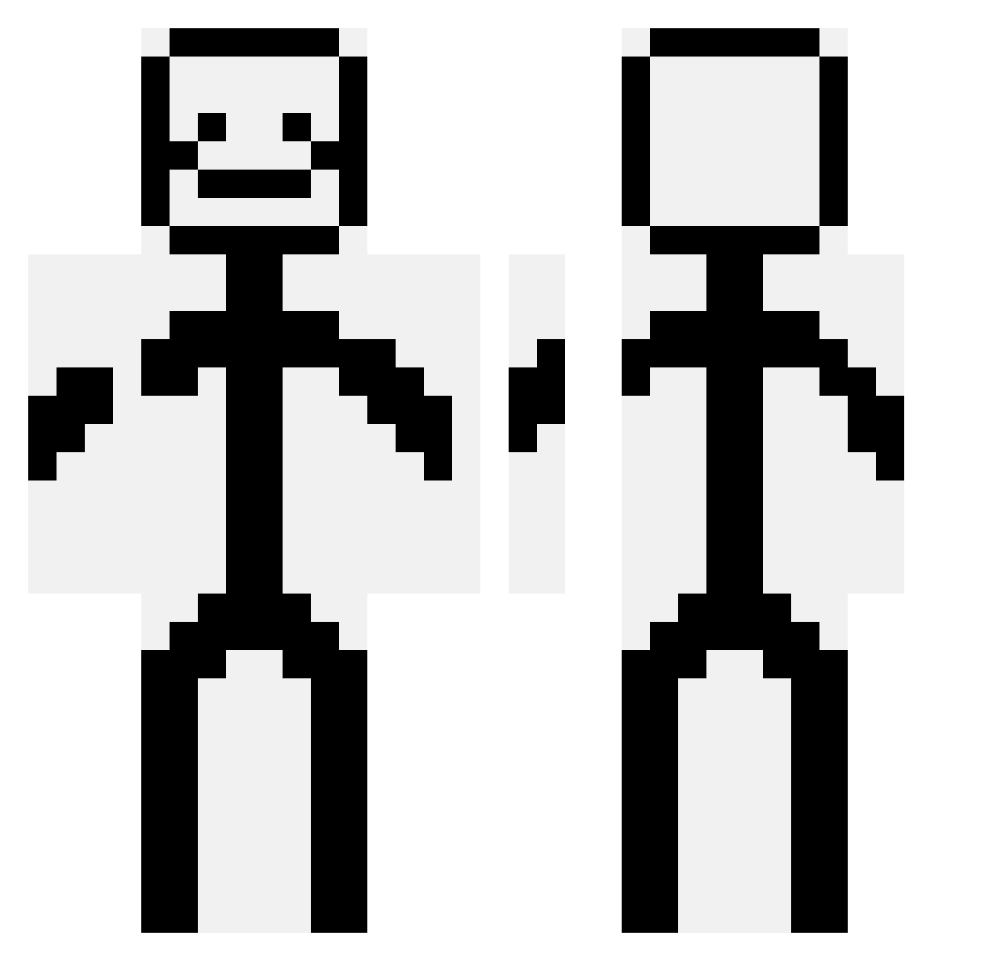 IskrataYT Minecraft skin, front and back view