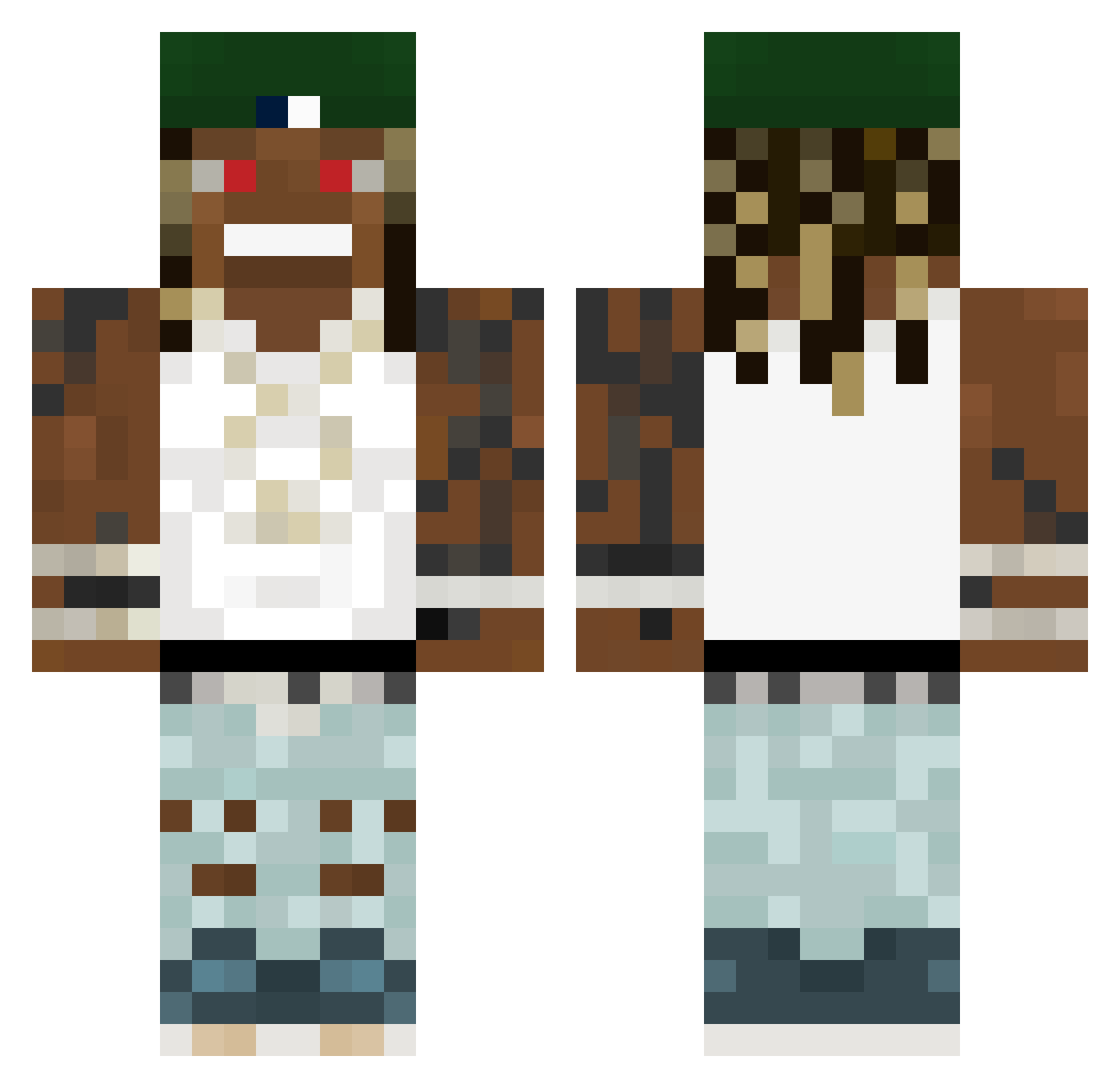 CodyJamess Minecraft skin, front and back view