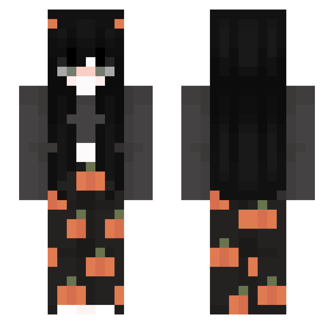 valerieRAWR Minecraft skin, front and back view