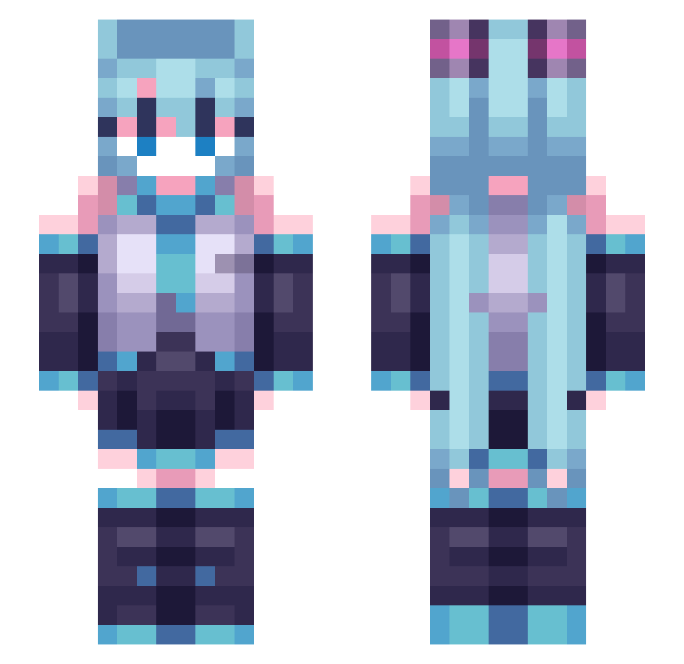 Tsukio_0 Minecraft skin, front and back view