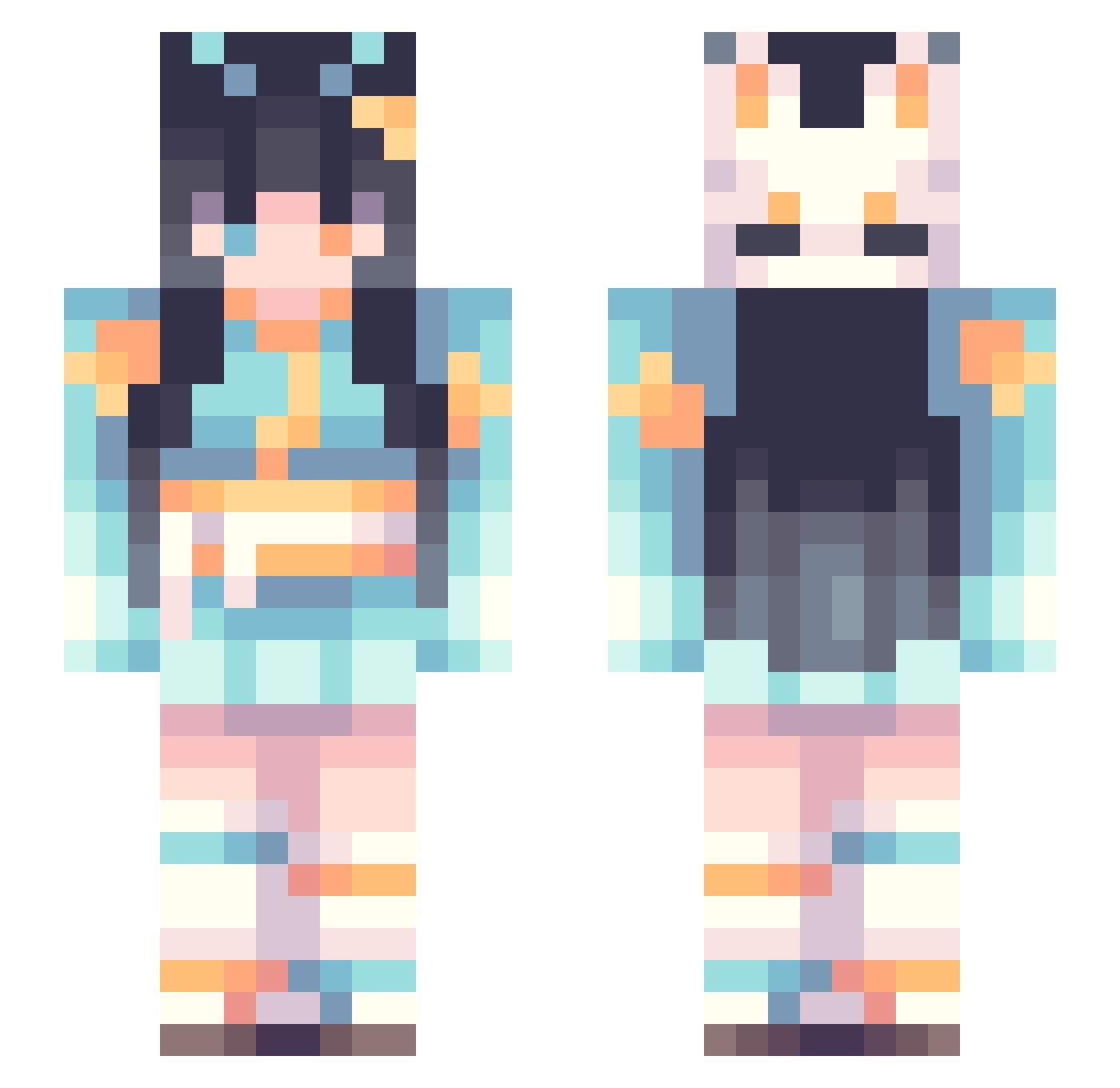 yveltalstrikes Minecraft skin, front and back view