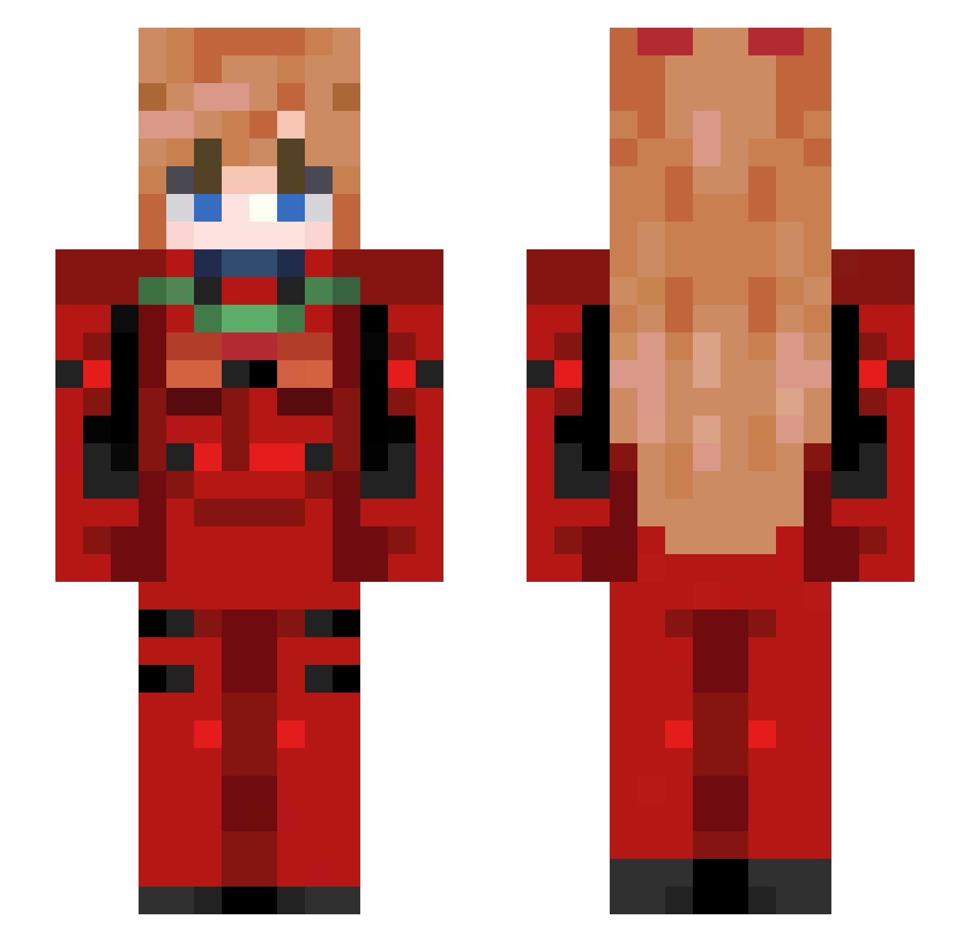 SickHusk Minecraft skin, front and back view