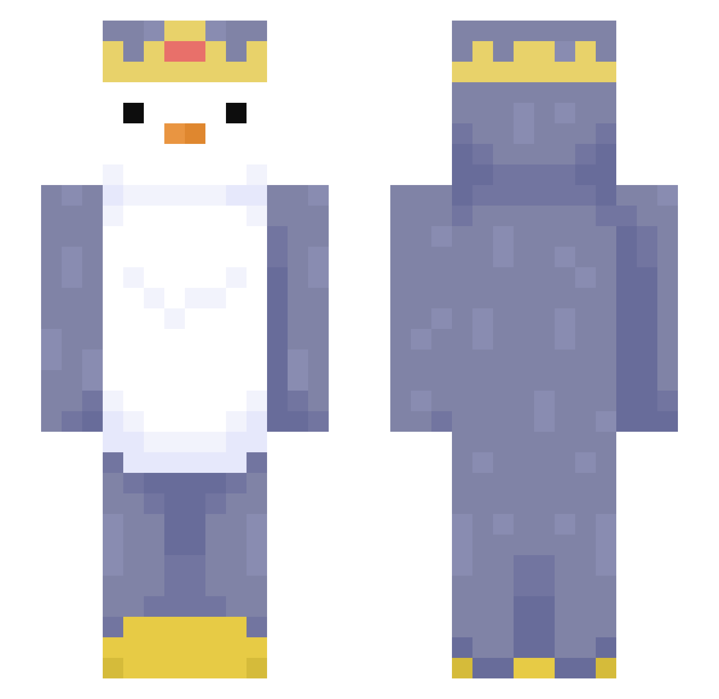 Zeble9 Minecraft skin, front and back view