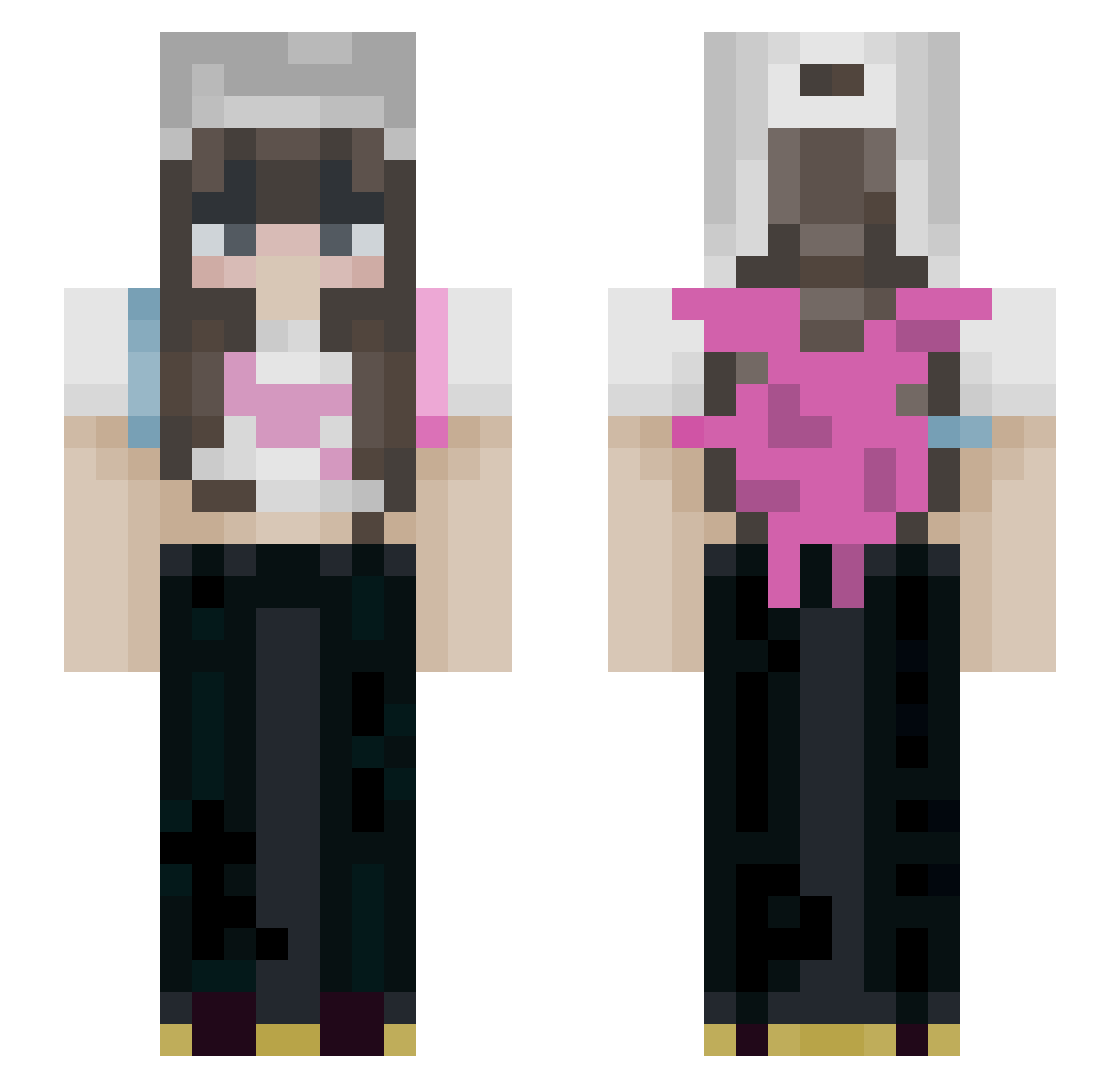 kozby Minecraft skin, front and back view