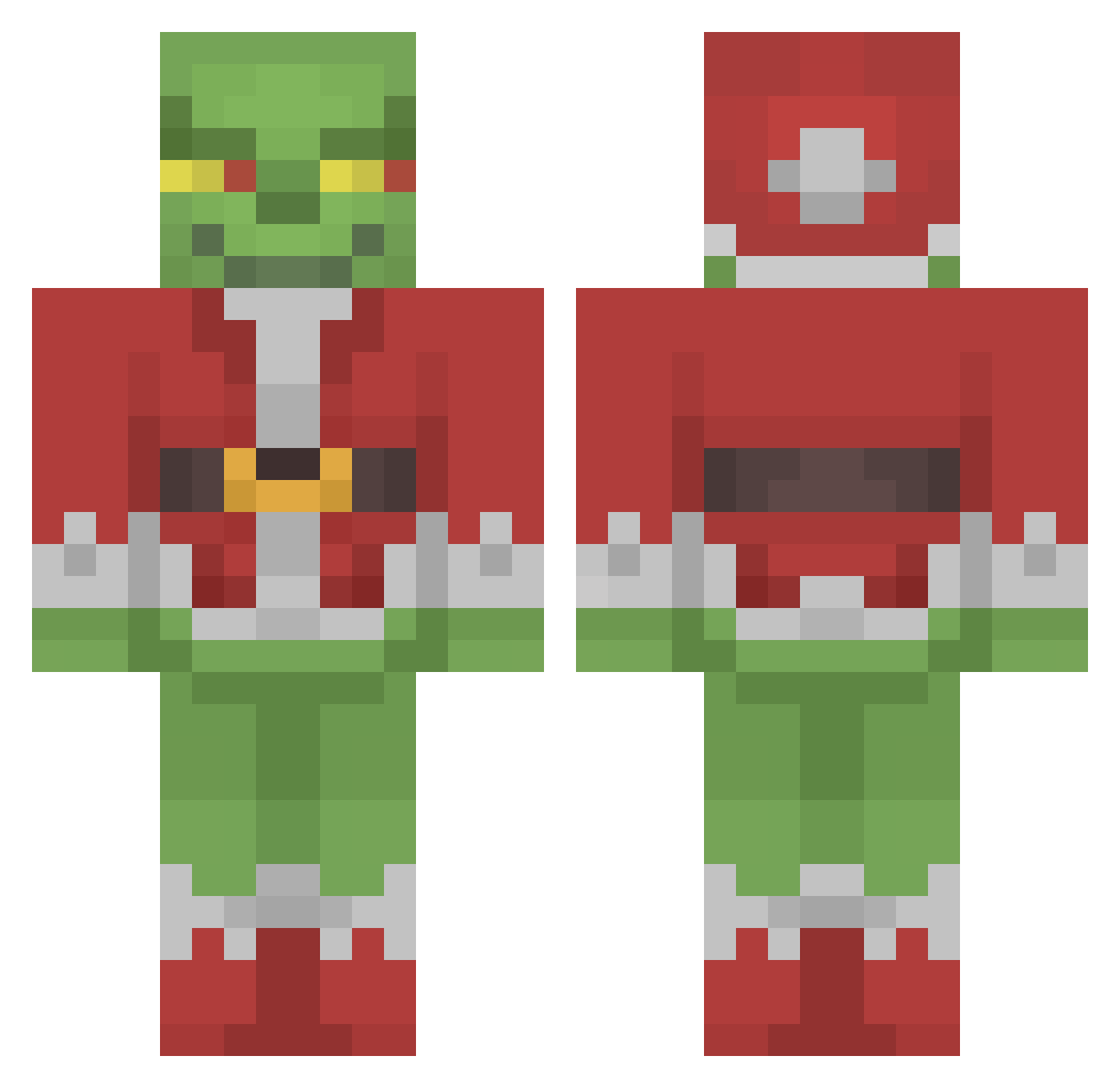 SwonMan55 Minecraft skin, front and back view