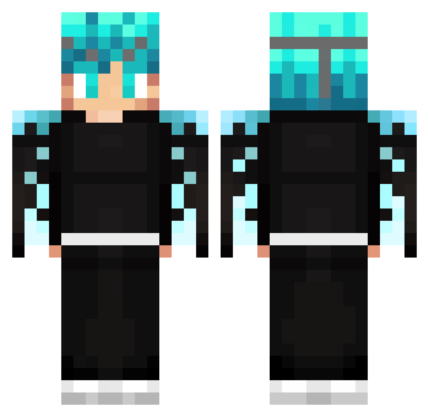 xdMoonN Minecraft skin, front and back view