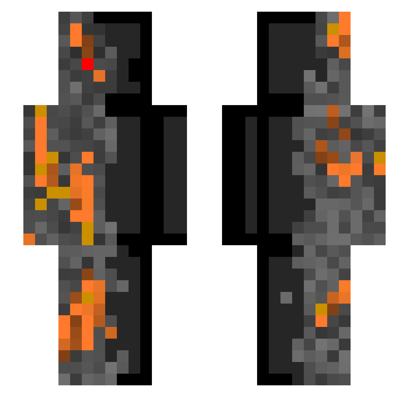 teyochaan Minecraft skin, front and back view