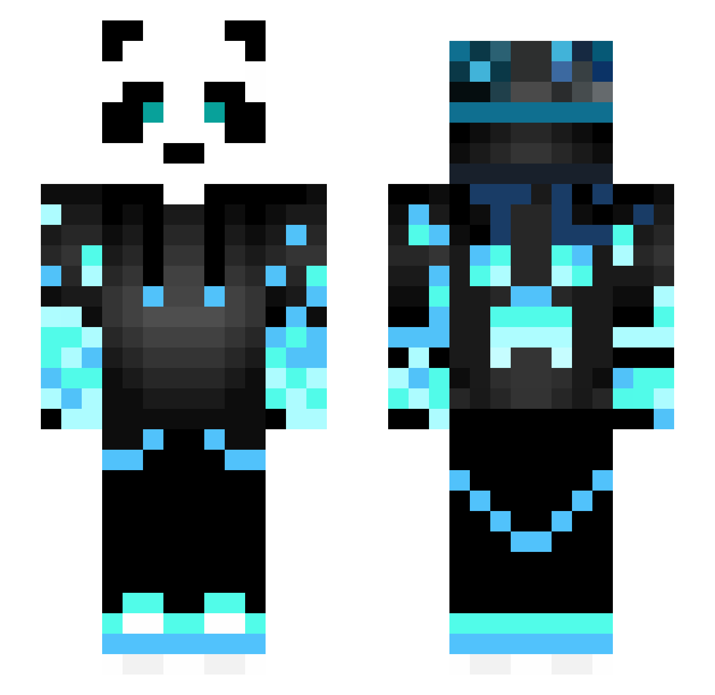 poove Minecraft skin, front and back view