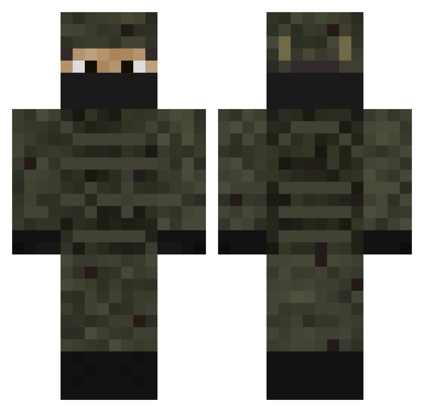 sinup Minecraft skin, front and back view