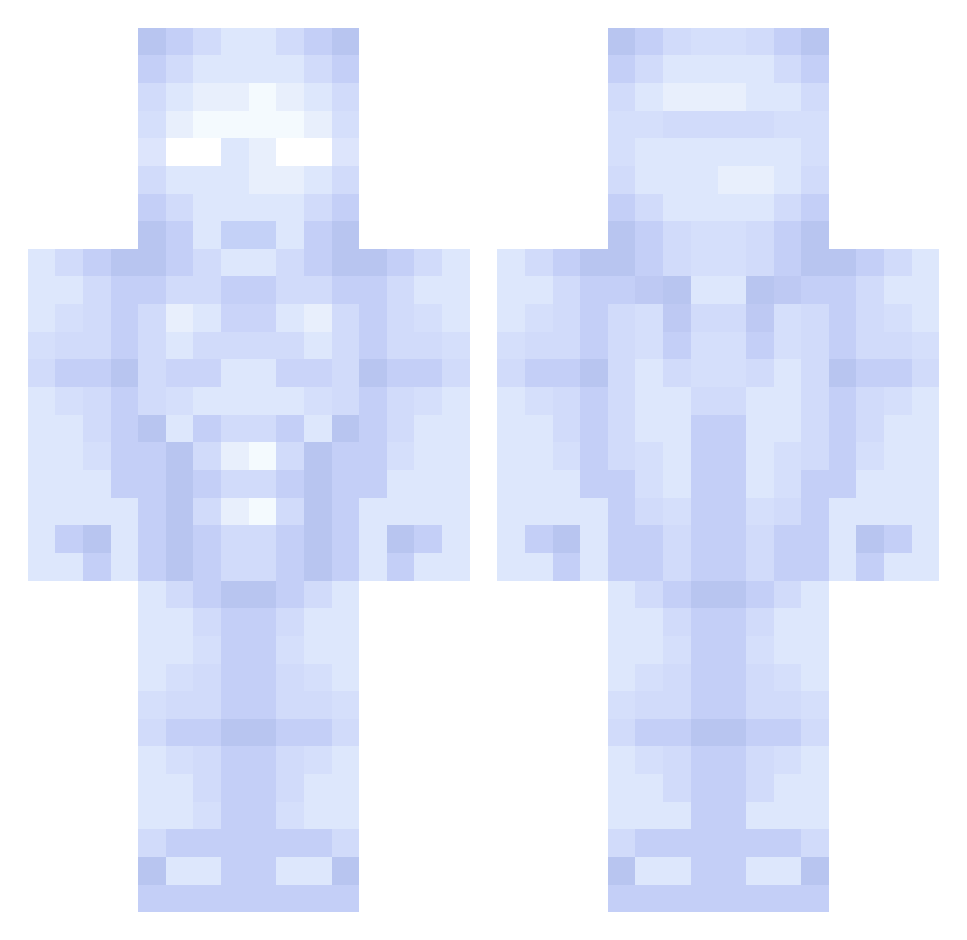Natoubio Minecraft skin, front and back view