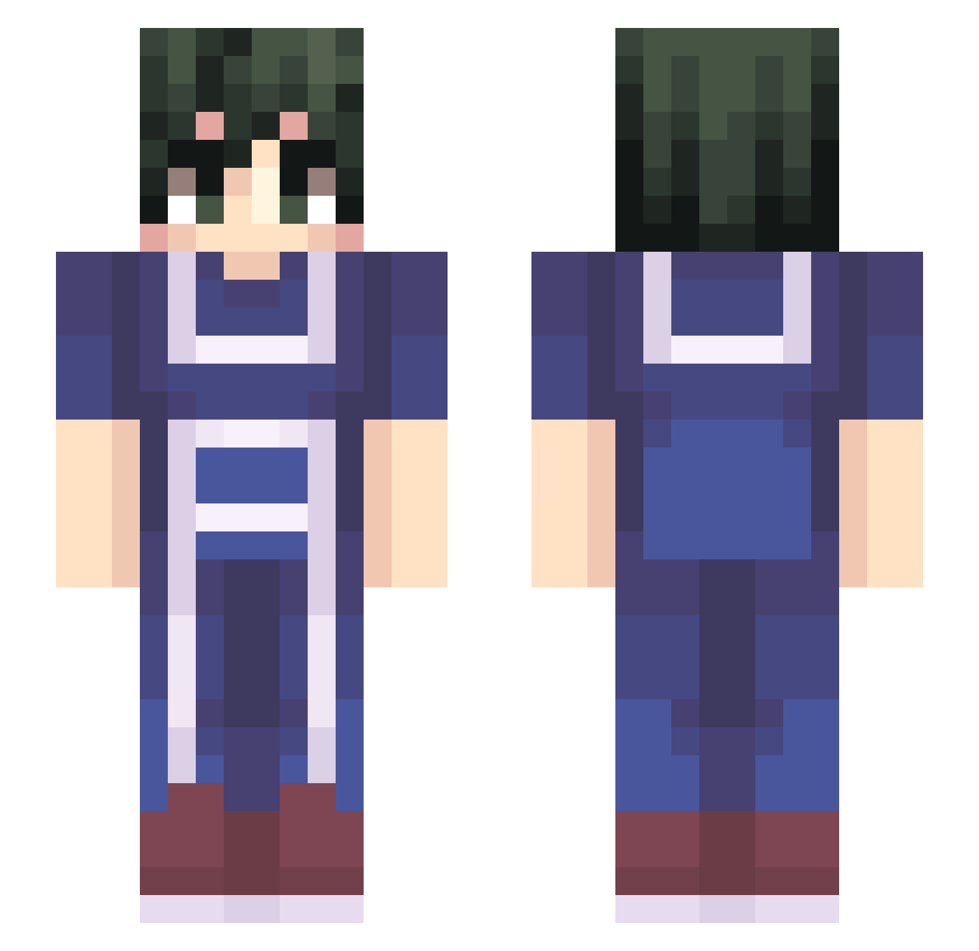 PandoMCYT Minecraft skin, front and back view
