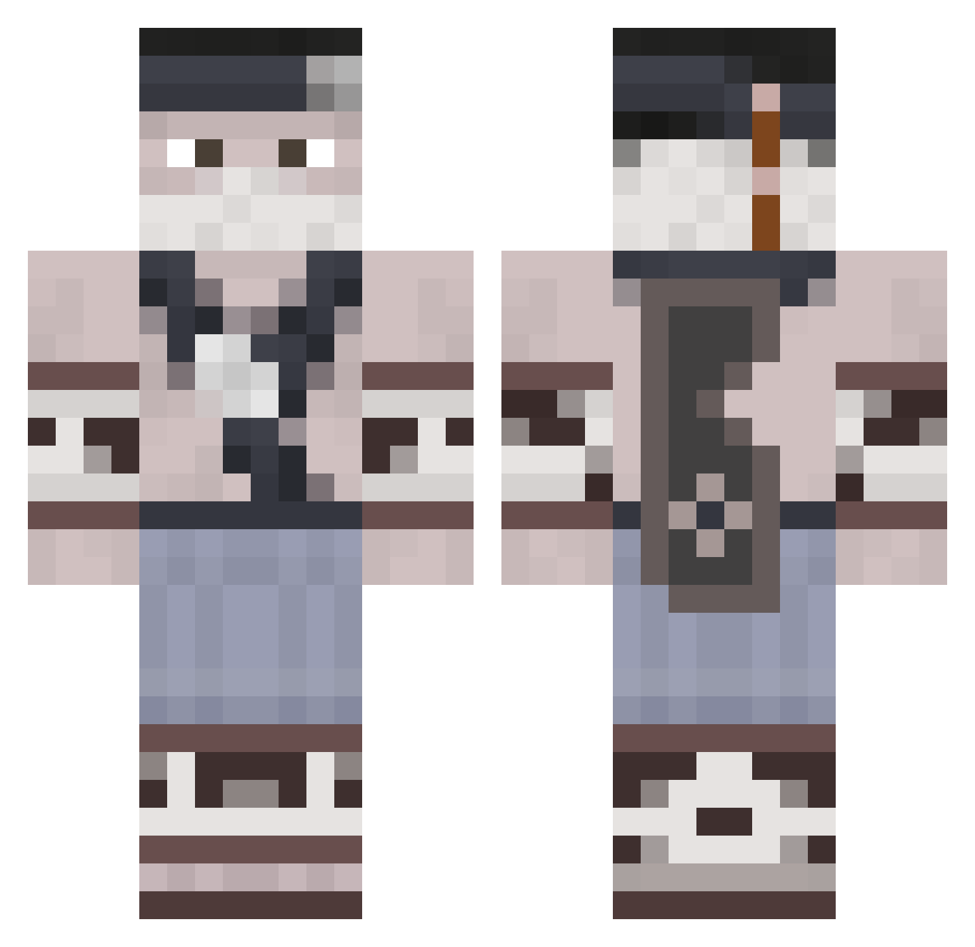 yukimik Minecraft skin, front and back view