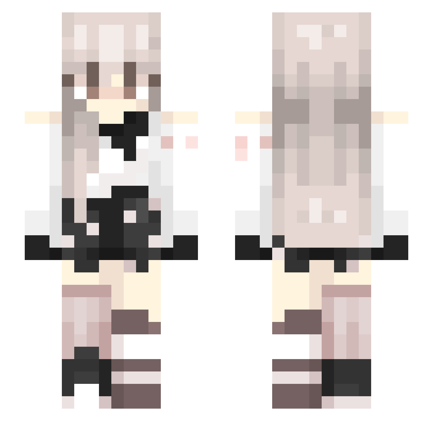 Sinicism Minecraft skin, front and back view