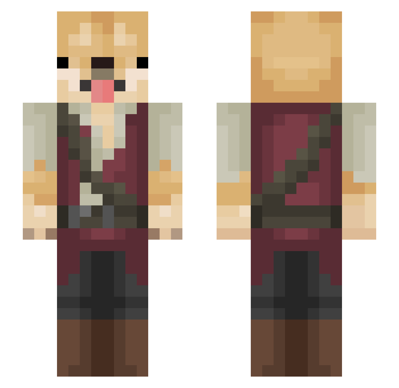 LukasDoge Minecraft skin, front and back view