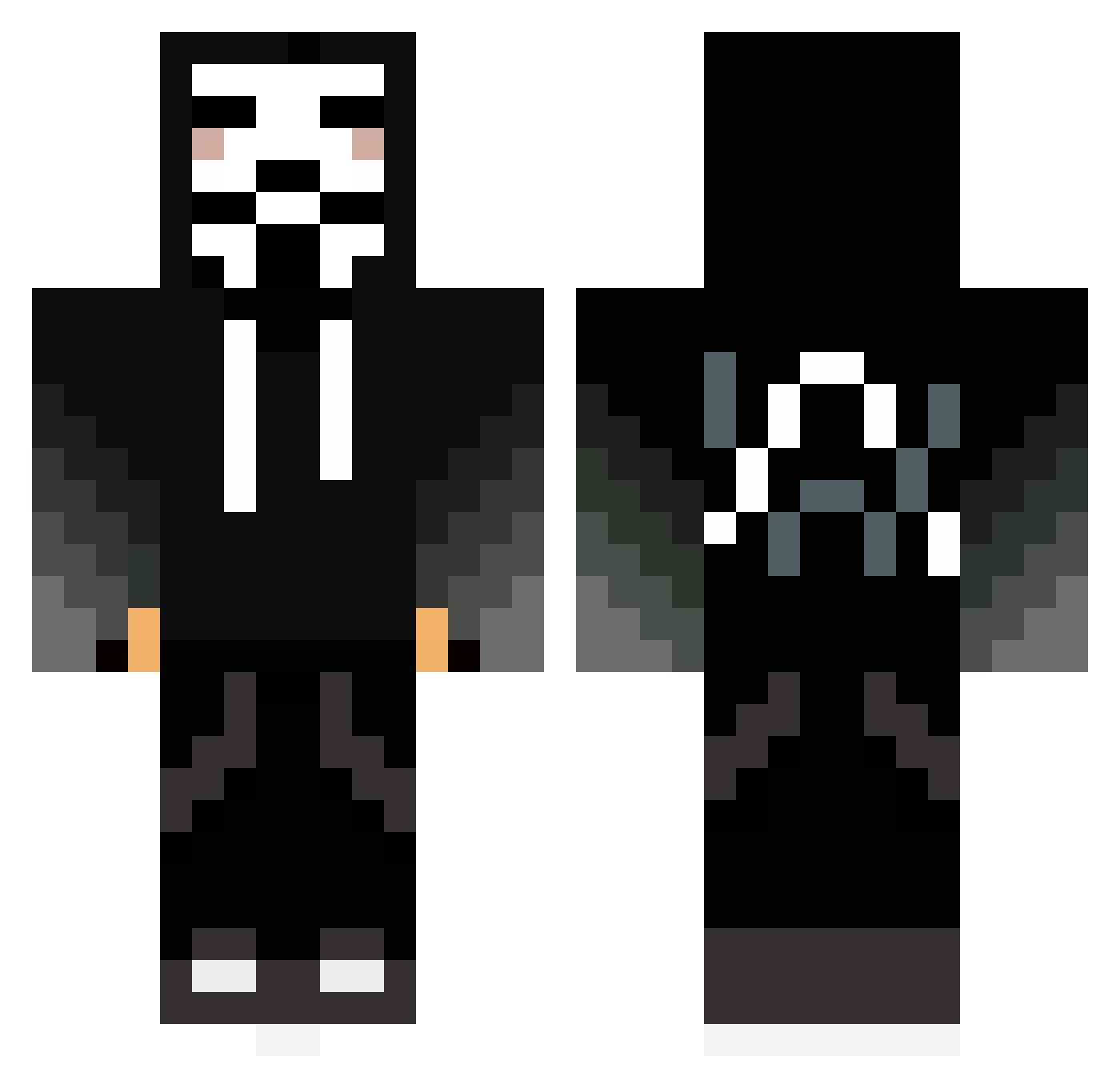 BaBoo Minecraft skin, front and back view