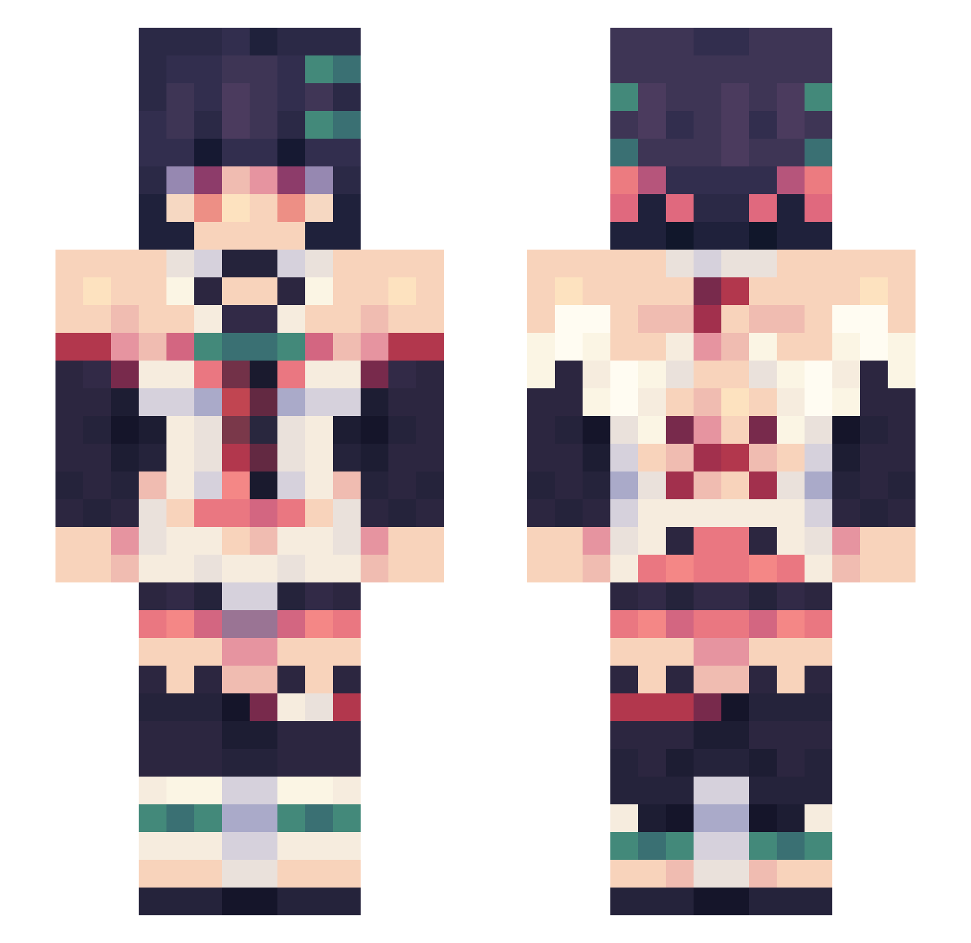 nechikas Minecraft skin, front and back view