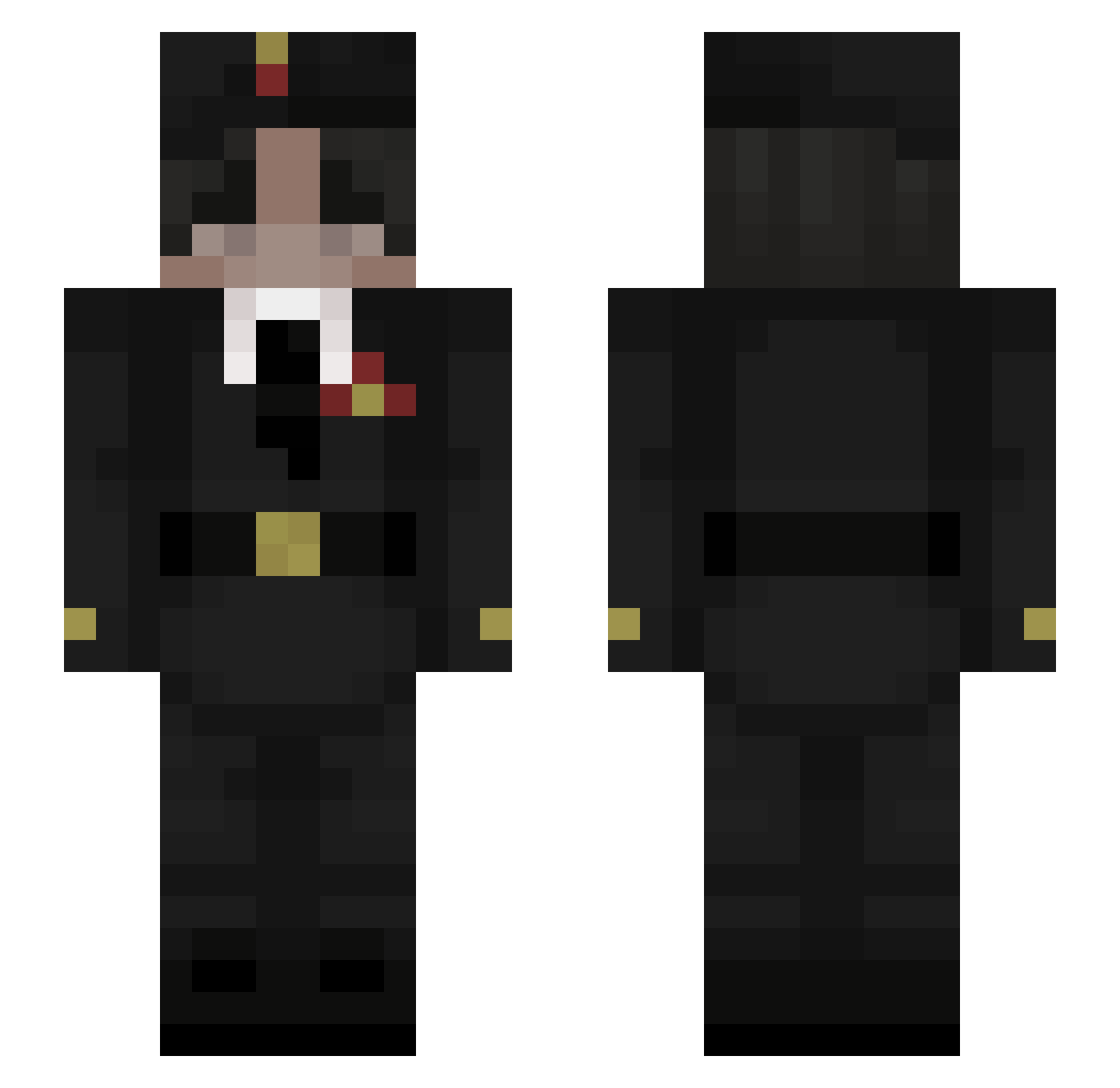 Yieo_7 Minecraft skin, front and back view
