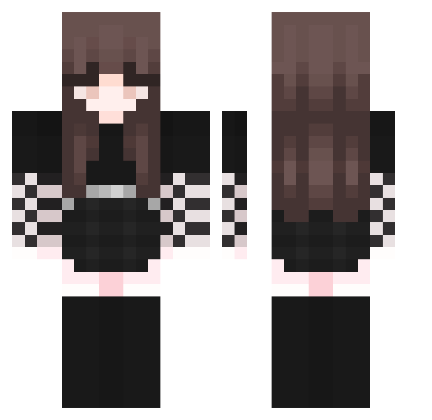 yyoname_ Minecraft skin, front and back view