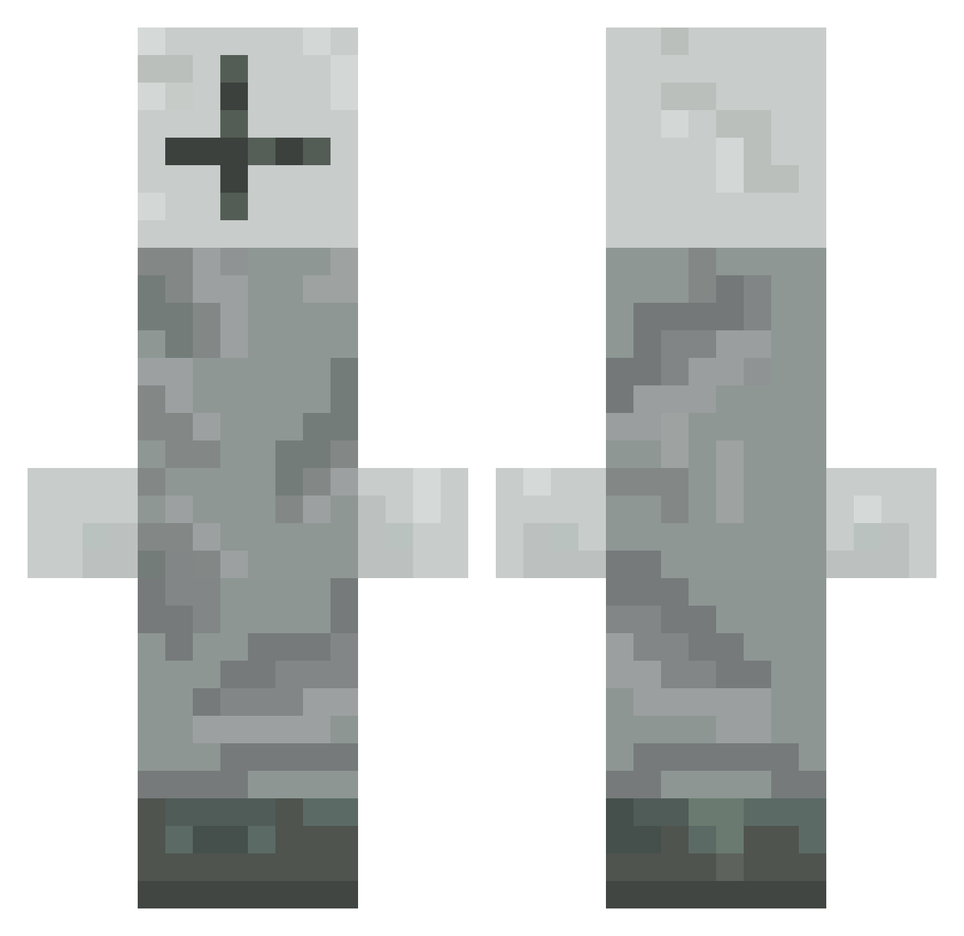 WyzoReturns Minecraft skin, front and back view