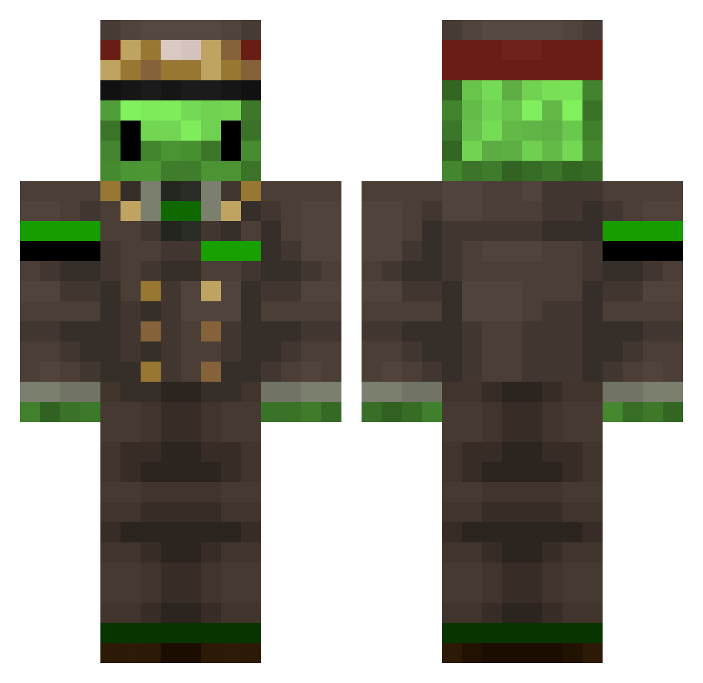 Indoraptor0511 Minecraft skin, front and back view