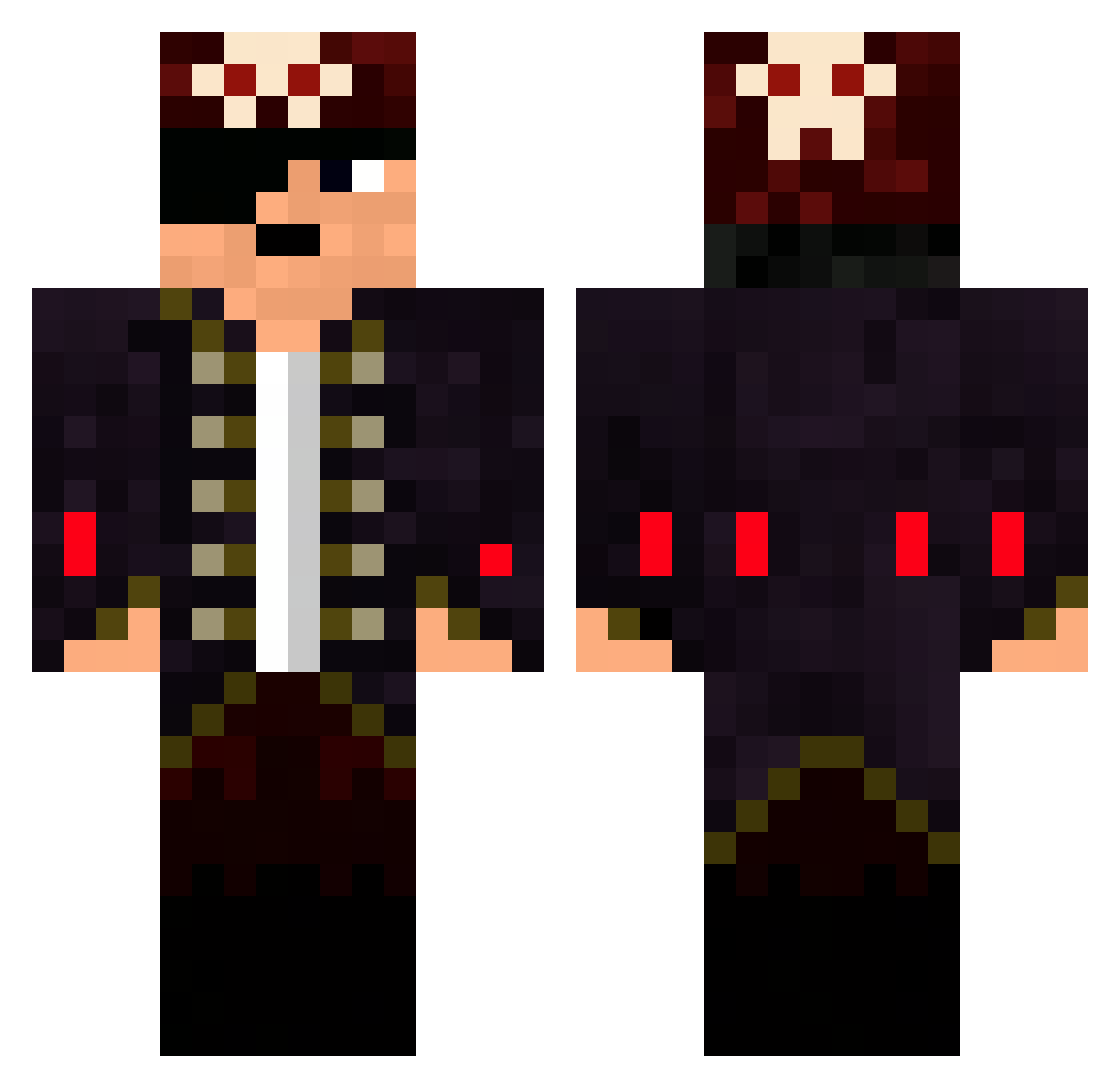 wAFFPT Minecraft skin, front and back view