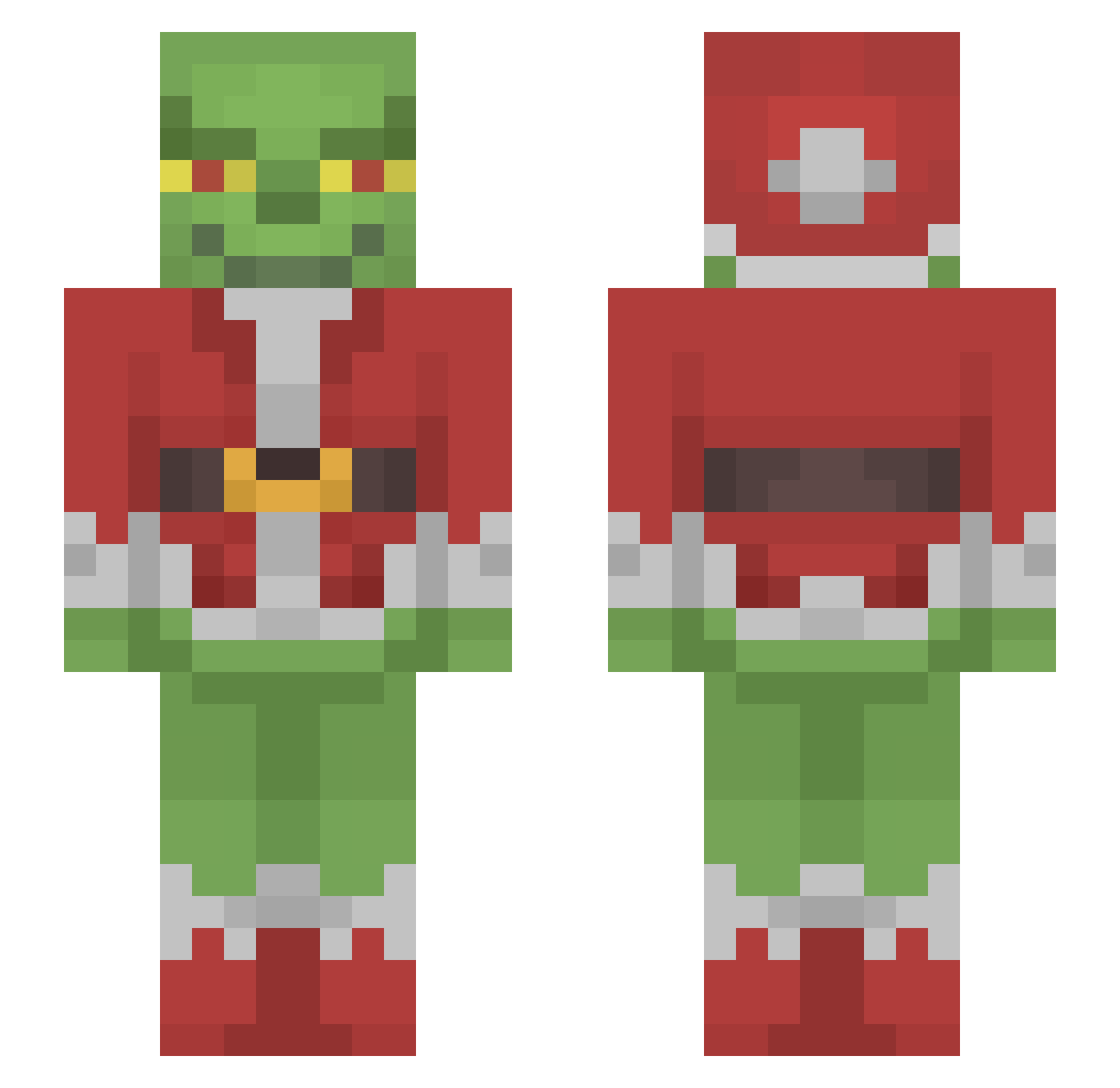 nikkibum Minecraft skin, front and back view