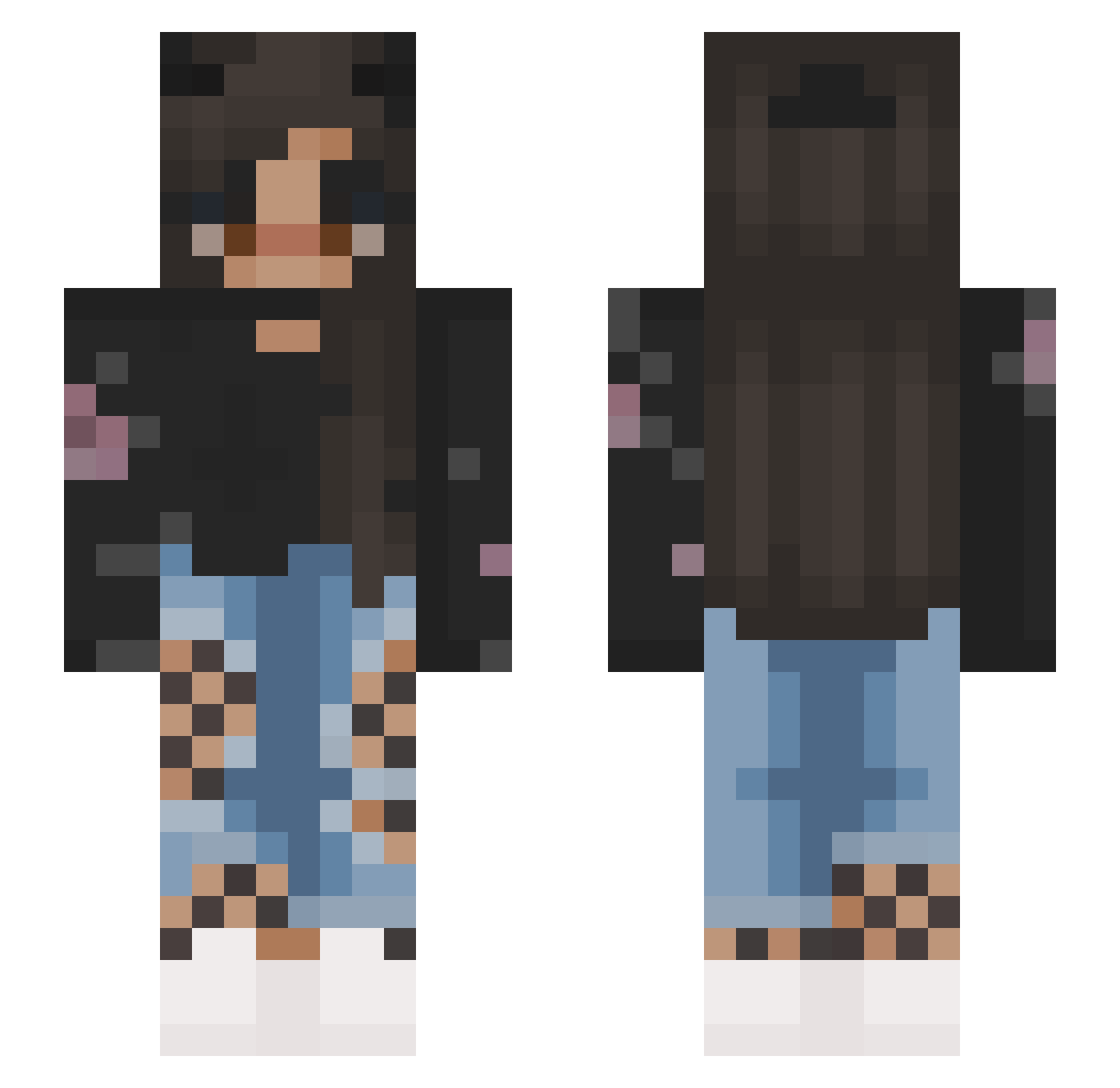 ABM136 Minecraft skin, front and back view
