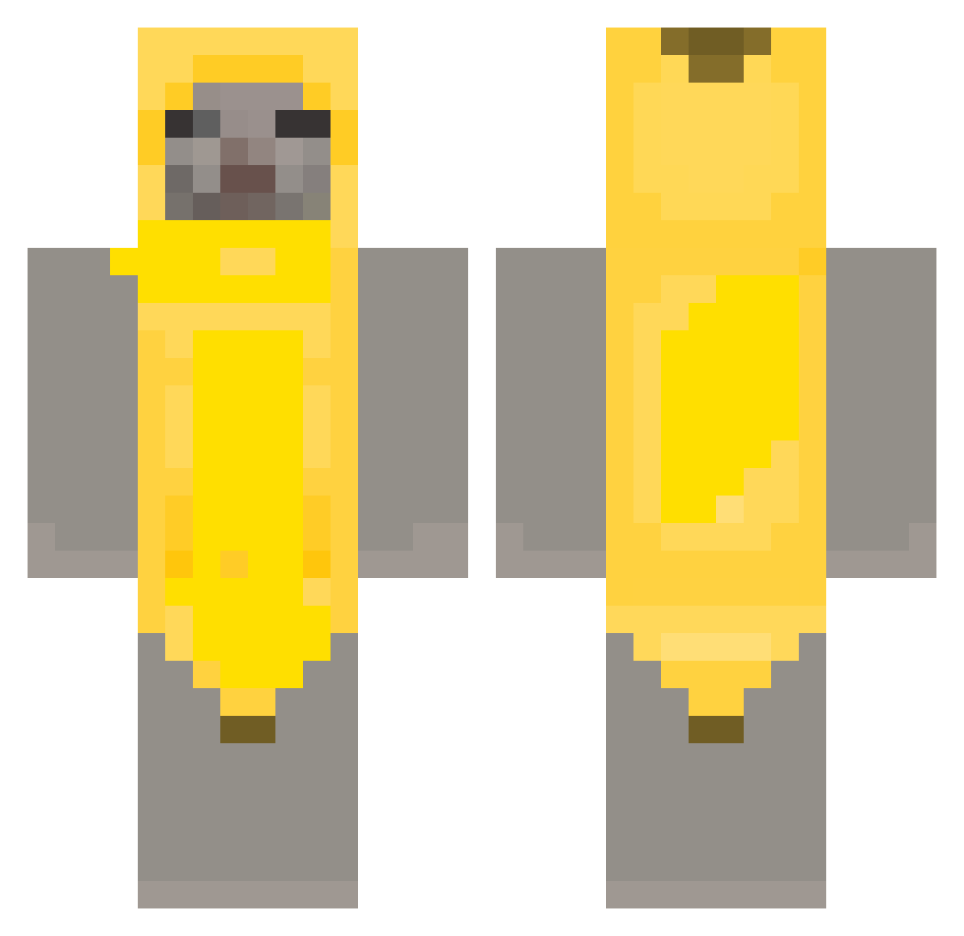 Primeboyy Minecraft skin, front and back view