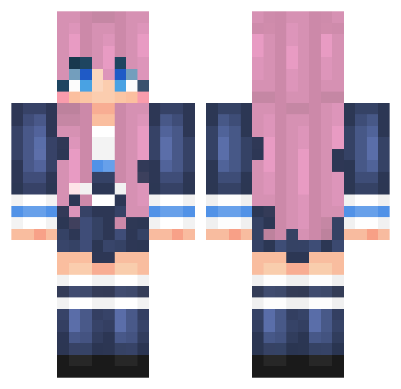 WiseJuan Minecraft skin, front and back view
